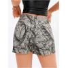 image:imageMakeMeChic Womens Casual High Waisted Button Front Denim Skort Asymmetrical Hem Jean Skirt ShortsMulticolor