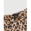 image:imageMakeMeChic Womens Cheetah Print Bow Mini Shorts Faux Fur Fuzzy Straight Leg Y2K Fall Micro ShortsBrown