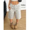 image:imageMakeMeChic Womens Cheetah Print Denim Shorts Wide Leg Knee Length Summer Jorts StreetwearMulticolor