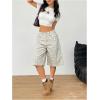 image:imageMakeMeChic Womens Cheetah Print Denim Shorts Wide Leg Knee Length Summer Jorts StreetwearMulticolor