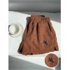 image:imageMakeMeChic Womens Corduroy Shorts Elastic Waist Wide Leg Lounge ShortsBrown