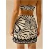 image:imageMakeMeChic Womens Cover Up Skirt Sarong Wrap Skirts Boho Tie Side Graphic Print Holiday Summer Beach OutfitsBlack and White