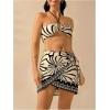 image:imageMakeMeChic Womens Cover Up Skirt Sarong Wrap Skirts Boho Tie Side Graphic Print Holiday Summer Beach OutfitsBlack and White