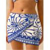 image:imageMakeMeChic Womens Cover Up Skirt Sarong Wrap Skirts Boho Tie Side Graphic Print Holiday Summer Beach OutfitsBlue