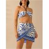 image:imageMakeMeChic Womens Cover Up Skirt Sarong Wrap Skirts Boho Tie Side Graphic Print Holiday Summer Beach OutfitsBlue