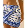 image:imageMakeMeChic Womens Cover Up Skirt Sarong Wrap Skirts Boho Tie Side Graphic Print Holiday Summer Beach OutfitsBlue