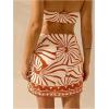 image:imageMakeMeChic Womens Cover Up Skirt Sarong Wrap Skirts Boho Tie Side Graphic Print Holiday Summer Beach OutfitsOrange