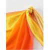 image:imageMakeMeChic Womens Cover Up Skirts Mesh Sheer Tie Dye Sarongs Knot Side Boho Summer Beach OutfitsOrange