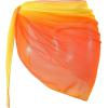 image:imageMakeMeChic Womens Cover Up Skirts Mesh Sheer Tie Dye Sarongs Knot Side Boho Summer Beach OutfitsOrange