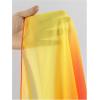 image:imageMakeMeChic Womens Cover Up Skirts Mesh Sheer Tie Dye Sarongs Knot Side Boho Summer Beach OutfitsOrange