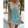 image:imageMakeMeChic Womens Crochet Beach Cover Ups Dress Open Back Drawstring Swimsuit Bathing Suit Cover UpMint Green