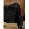 image:imageMakeMeChic Womens Crochet Cover Up Long Skirt 3D Floral Split Hollow Out Beach Summer SwimwearBlack