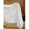 image:imageMakeMeChic Womens Crochet Cover Up Long Skirt 3D Floral Split Hollow Out Beach Summer SwimwearWhite