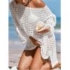 image:imageMakeMeChic Womens Crochet Cover Up Sexy Hollow Out Swim Knit Cover Up Summer Beach DressWhite