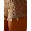 image:imageMakeMeChic Womens Crochet Cover Up Shorts Sheer Hollow Out Beach Short Bathing SuitKhaki