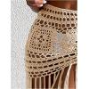 image:imageMakeMeChic Womens Crochet Fringe Swimsuit Coverup Skirt Elastic Waist Summer Beach Cover UpsApricot