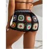 image:imageMakeMeChic Womens Crochet Swim Cover Up Shorts Sheer Hollow Out Summer Shorts Beach Vacation OutfitsBlack