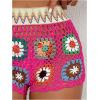 image:imageMakeMeChic Womens Crochet Swim Cover Up Shorts Sheer Hollow Out Summer Shorts Beach Vacation OutfitsHot Pink