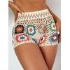 image:imageMakeMeChic Womens Crochet Swim Cover Up Shorts Sheer Hollow Out Summer Shorts Beach Vacation OutfitsMulticolor
