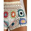 image:imageMakeMeChic Womens Crochet Swim Cover Up Shorts Sheer Hollow Out Summer Shorts Beach Vacation OutfitsWhite