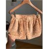 image:imageMakeMeChic Womens Deer Print Faux Fur Micro Shorts Low Waist Straight Leg ShortsBrown