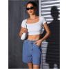 image:imageMakeMeChic Womens Denim Shorts Straight Leg Y2k Bermuda Jean Shorts with PocketsBlue