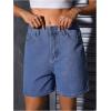 image:imageMakeMeChic Womens Denim Shorts Straight Leg Y2k Bermuda Jean Shorts with PocketsBlue