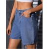 image:imageMakeMeChic Womens Denim Shorts Straight Leg Y2k Bermuda Jean Shorts with PocketsBlue