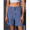 image:imageMakeMeChic Womens Denim Shorts Straight Leg Y2k Bermuda Jean Shorts with PocketsBlue
