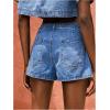 image:imageMakeMeChic Womens Denim Shorts Wrap Mini Skirt Skort Low Waist Jorts Jean ShortsMedium Wash