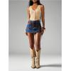 image:imageMakeMeChic Womens Denim Skort High Waist Y2k Jean Shorts Mini Skirt with PocketBlue