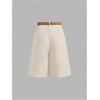 image:imageMakeMeChic Womens Elegant Dressy Shorts Pleated Wide Leg High Waisted ShortsApricot