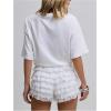 image:imageMakeMeChic Womens Floral Lace Ruffle Mini Shorts Mesh Layered Cute Y2k Bloomer ShortsWhite