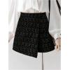 image:imageMakeMeChic Womens Floral Shorts Wrap Elastic High Waist Business Work ShortsBlack