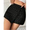 image:imageMakeMeChic Womens Floral Shorts Wrap Elastic High Waist Business Work ShortsBlack