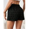 image:imageMakeMeChic Womens Floral Shorts Wrap Elastic High Waist Business Work ShortsBlack