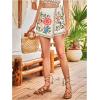 image:imageMakeMeChic Womens Floral Wrap Skirt Vacation High Waist Wide Leg Boho Shorts SkortsFloral Beige