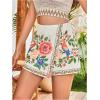 image:imageMakeMeChic Womens Floral Wrap Skirt Vacation High Waist Wide Leg Boho Shorts SkortsFloral Beige