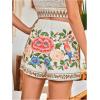 image:imageMakeMeChic Womens Floral Wrap Skirt Vacation High Waist Wide Leg Boho Shorts SkortsFloral Beige