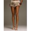 image:imageMakeMeChic Womens Fuzzy Low Rise Micro Mini Shorts Summer Western Country Streetwear ShortsWhite