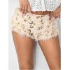 image:imageMakeMeChic Womens Fuzzy Sequin Micro Shorts Low Rise Elastic Waisted Party Club Y2K Mini ShortsApricot