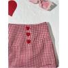 image:imageMakeMeChic Womens Gingham Mini Wide Leg Shorts Low Waist Y2k Plaid Shorts