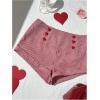 image:imageMakeMeChic Womens Gingham Mini Wide Leg Shorts Low Waist Y2k Plaid Shorts