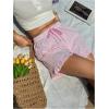 image:imageMakeMeChic Womens Gingham Print Shorts Drawstring Waisted Wide Leg Frill Trim Summer Y2K Boxer ShortsPink