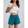 image:imageMakeMeChic Womens Gingham Ruffle Lounge Shorts Elastic High Waist Pajamas Boxer ShortsGreen P