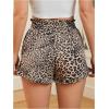 image:imageMakeMeChic Womens Gingham Ruffle Lounge Shorts Elastic High Waist Pajamas Boxer ShortsLeopard Multi C