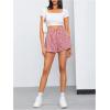 image:imageMakeMeChic Womens Gingham Ruffle Lounge Shorts Elastic High Waist Pajamas Boxer ShortsRed and White