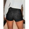 image:imageMakeMeChic Womens Glitter Sequin Straight Leg Shorts Elastic Waisted Y2K Party Mini ShortsBlack