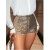 image:imageMakeMeChic Womens Glitter Sequin Straight Leg Shorts Elastic Waisted Y2K Party Mini ShortsGold