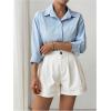 image:imageMakeMeChic Womens High Waist Wide Leg Shorts Dressy Shorts Work BusinessWhite
